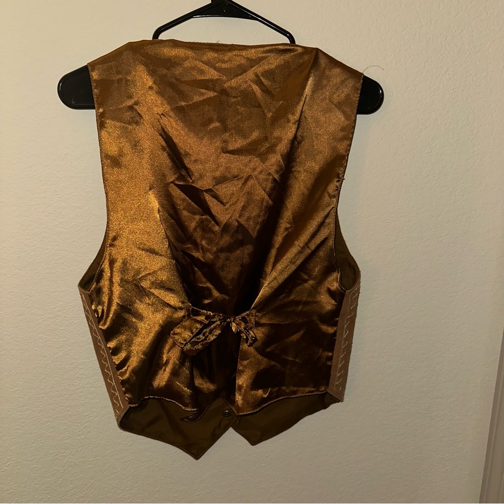 Vintage Cheyenne Autumn Tan and Cream Suede Vest - Picture 3 of 5
